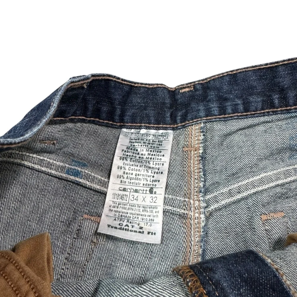 Carhartt 101814972 Flame Resistant CAT 2 Jeans Men's 34x32 (Fits 32x30.5)